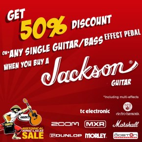 50% off on any single guitar/bass effects pedal